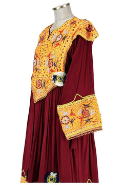 noleggio-abito-unisex-vintage-pashtun-kochi-bordeaux-oro_6