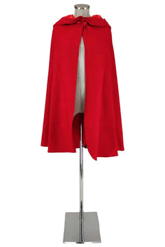 Noleggio mantello uomo donna rosso corto con cappuccio - carnevale