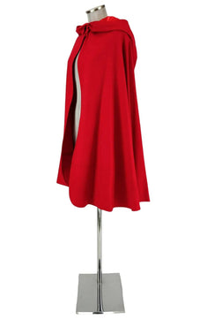 Noleggio mantello uomo donna rosso corto con cappuccio - carnevale