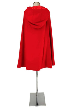 Noleggio mantello uomo donna rosso corto con cappuccio - carnevale
