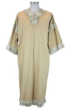 Noleggio tunica color banana unisex con frange dorate - rievocazioni ###