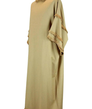 Noleggio tunica unisex a frange dorate a manica tre quarti ###