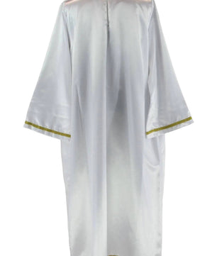 Noleggio tunica unisex angelo in raso bianco - rievocazioni ###