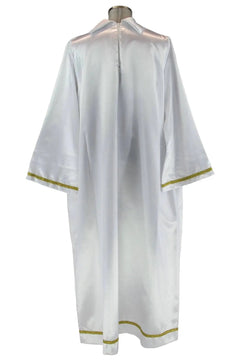 Noleggio tunica unisex angelo in raso bianco - rievocazioni ###
