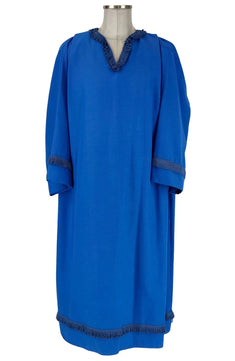 Noleggio tunica unisex azzurra con frange - rievocazioni ###