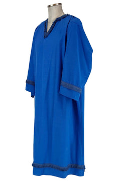 Noleggio tunica unisex azzurra con frange - rievocazioni ###