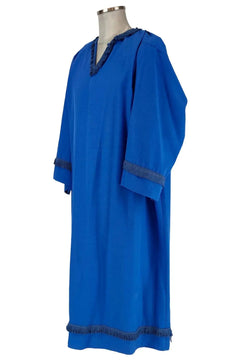 Noleggio tunica unisex azzurra con frange - rievocazioni ###