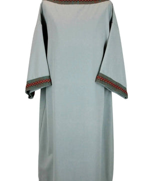Noleggio tunica unisex azzurro polvere con bordure - rievocazioni ###