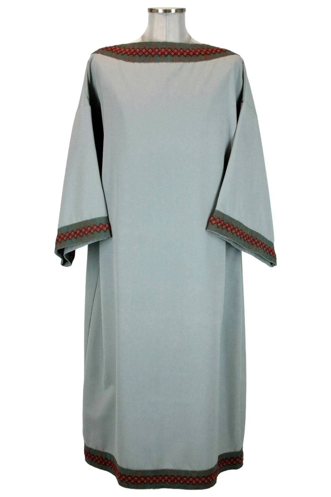 Noleggio tunica unisex azzurro polvere con bordure - rievocazioni 