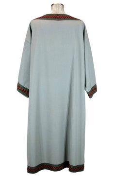 Noleggio tunica unisex azzurro polvere con bordure - rievocazioni ###