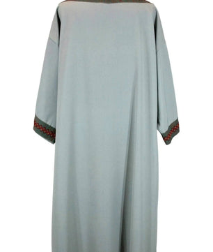 Noleggio tunica unisex azzurro polvere con bordure - rievocazioni ###