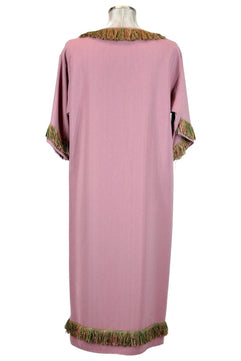 Noleggio tunica unisex rosa antico con frange colorate-rievocazioni ###