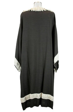 Noleggio tunica uomo lunga nera a frange bianche - rievocazioni ###