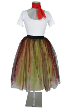 Noleggio abito donna gonna tulle multicolor e foulard - danza