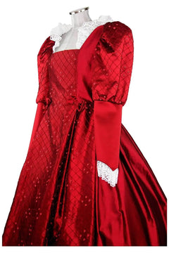 Noleggio abito donna del '600 - '800 tutto in seta rossa Valentivo-storico-carnevale