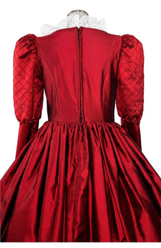 Noleggio abito donna del '600 - '800 tutto in seta rossa Valentivo-storico-carnevale