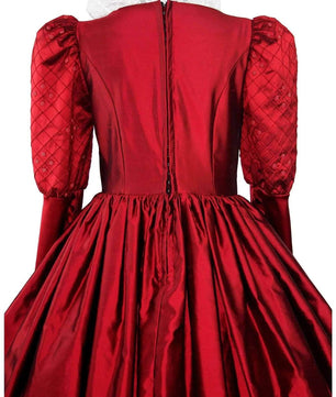 Noleggio abito donna del '600 - '800 tutto in seta rossa Valentivo-storico-carnevale