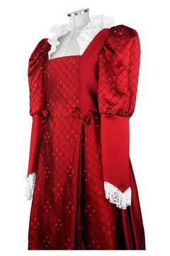 Noleggio abito donna del '600 - '800 tutto in seta rossa Valentivo-storico-carnevale