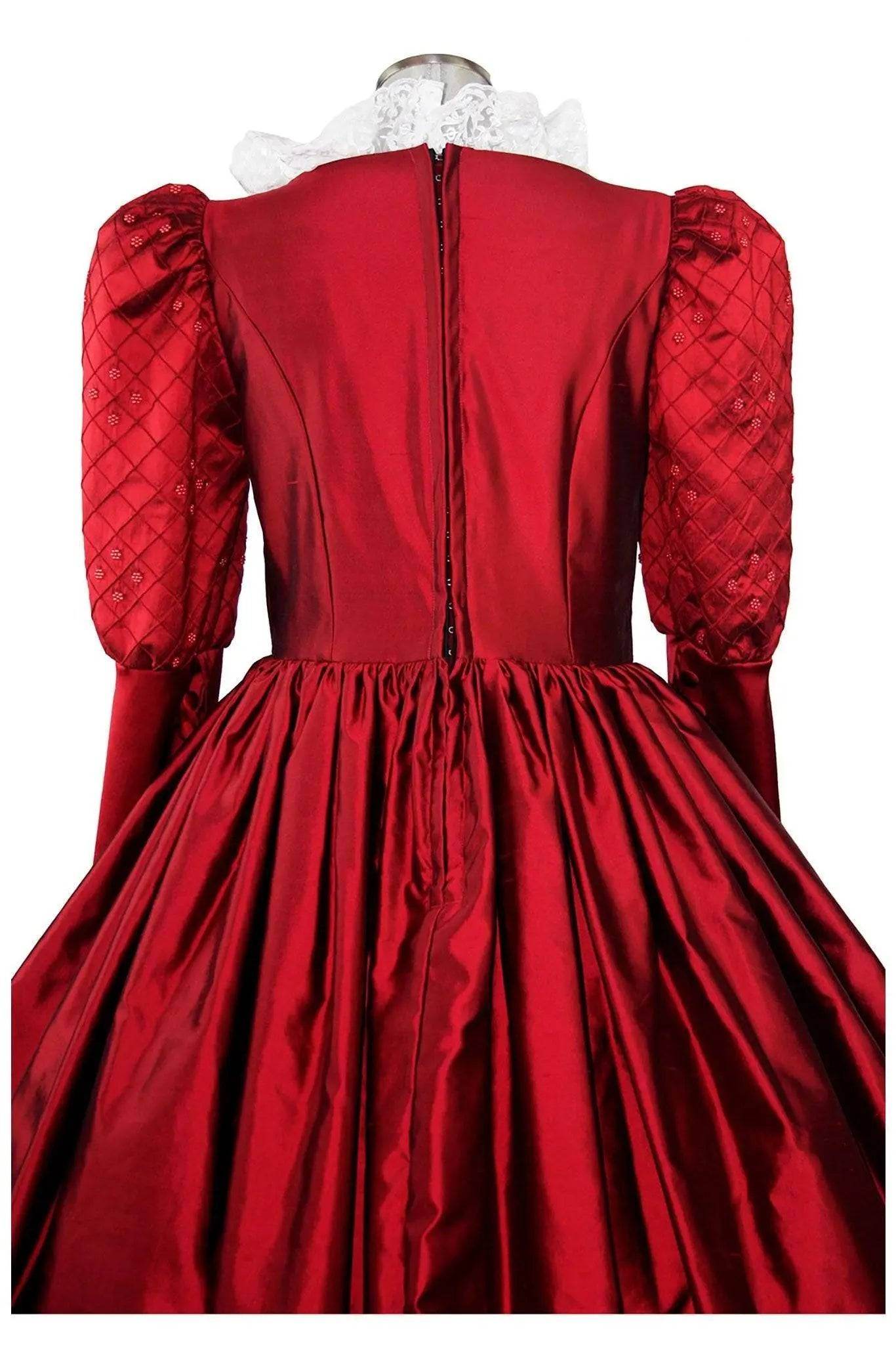 Noleggio abito donna del '600 - '800 tutto in seta rossa Valentivo-storico-carnevale