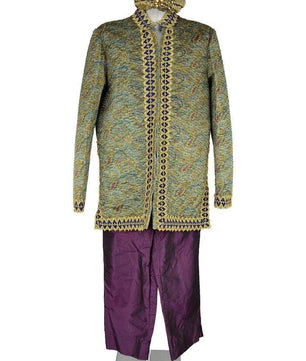 Noleggio costume folkloristico uomo con turbante dorato-orientale