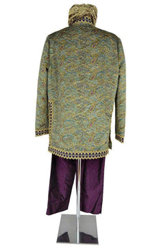 Noleggio costume folkloristico uomo con turbante dorato-orientale