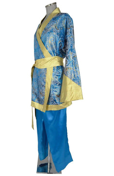 Noleggio Kimono unisex Tradizionale Blu Oro Mulan - orientale