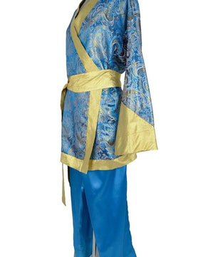 Noleggio Kimono unisex Tradizionale Blu Oro Mulan - orientale