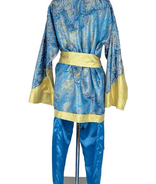 Noleggio Kimono unisex Tradizionale Blu Oro Mulan - orientale