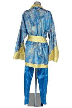 Noleggio Kimono unisex Tradizionale Blu Oro Mulan - orientale